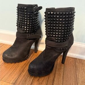Ash Black Studded Heeled Boots